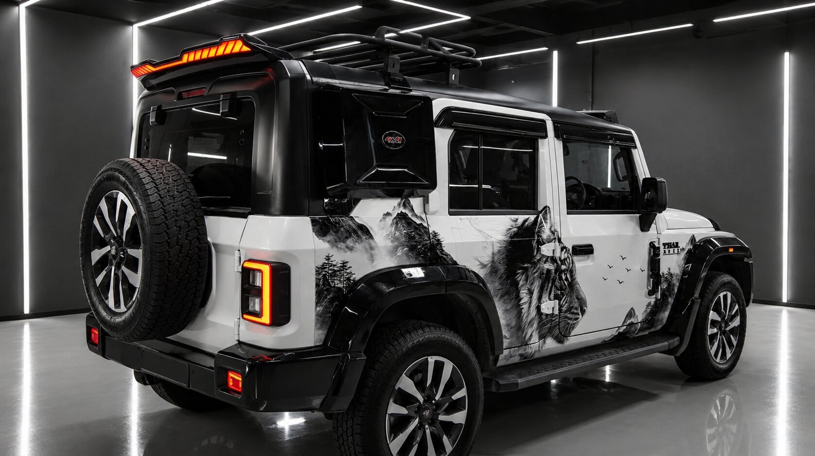 Professional car wrapping and detailing service for a customized SUV in Siliguri, West Bengal